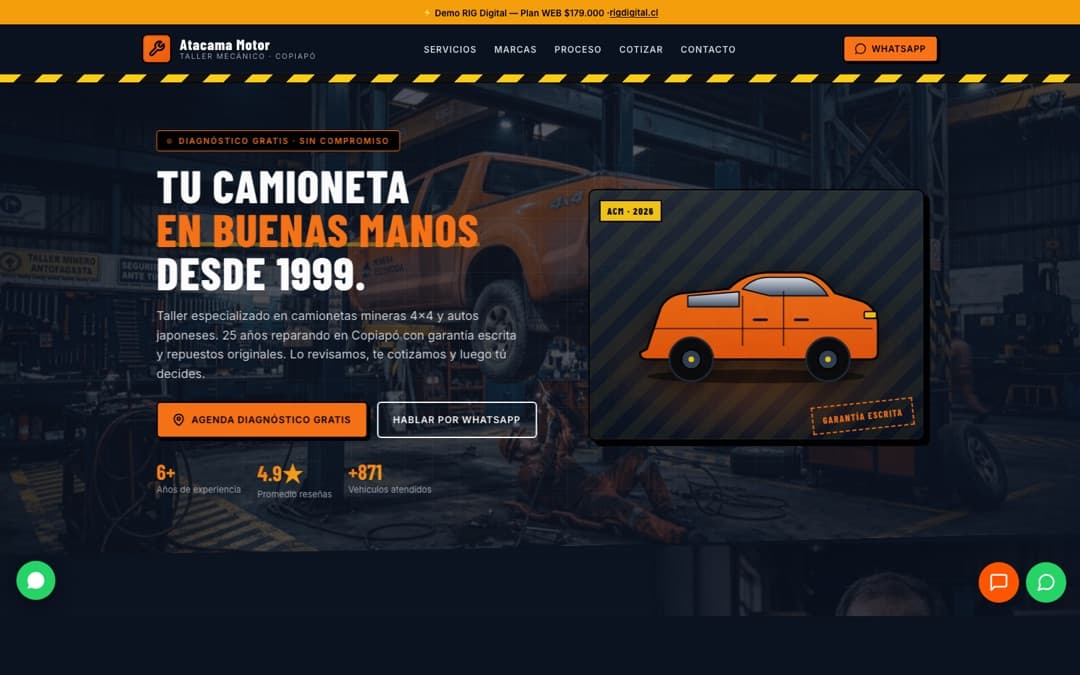 Demo taller Atacama Motor por RIG Digital